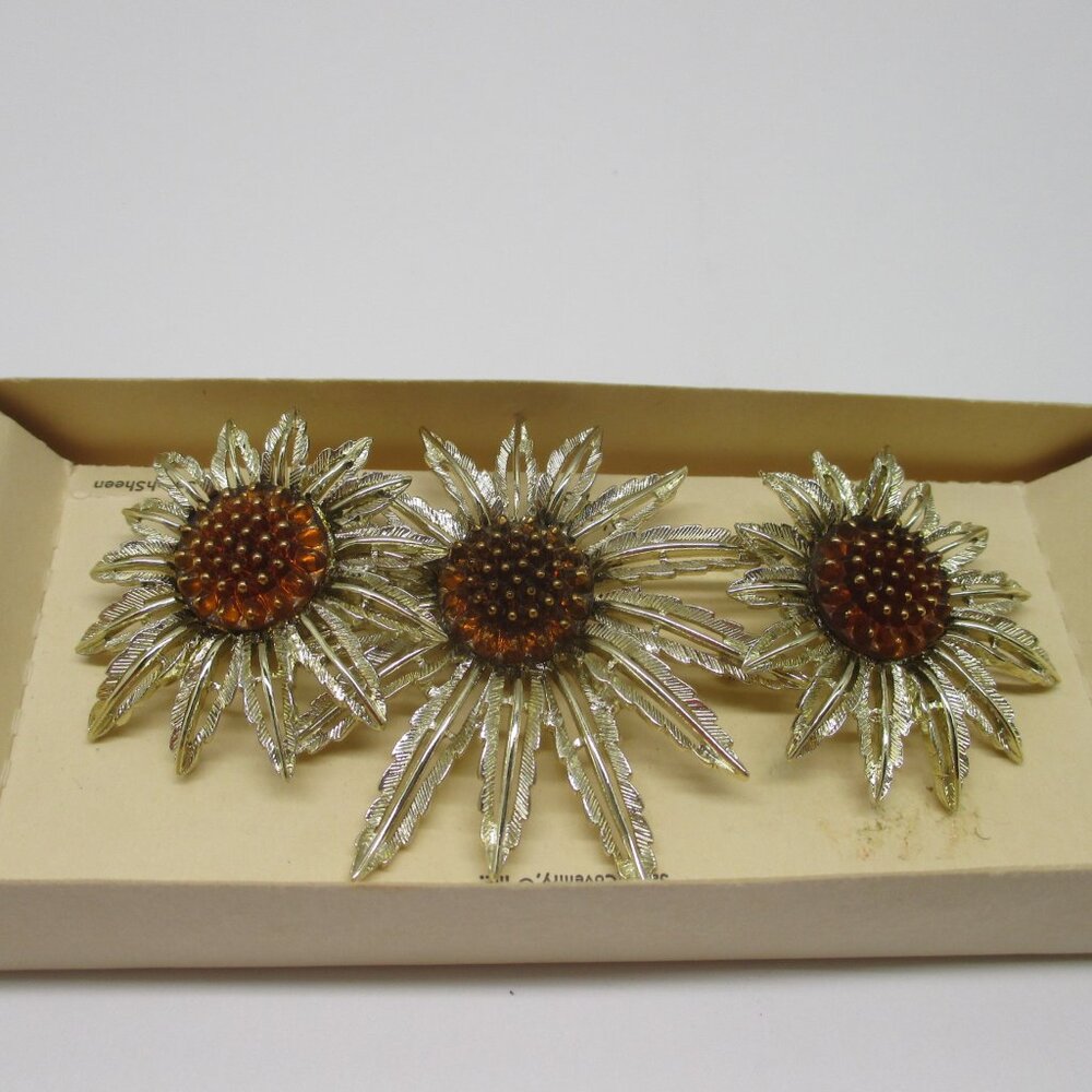 Sarah Coventry Starburst Brooch and Earring set
